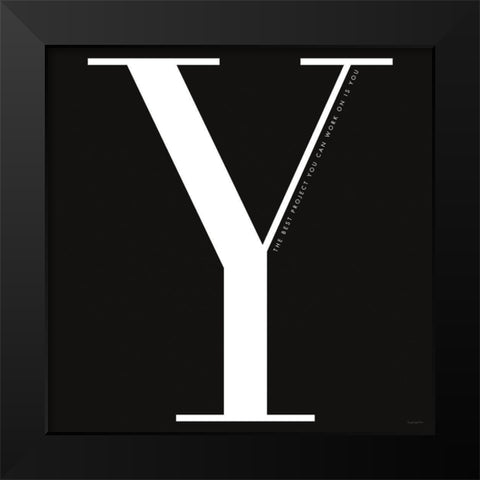 Y is for You Black Modern Wood Framed Art Print by Charro, Mercedes Lopez