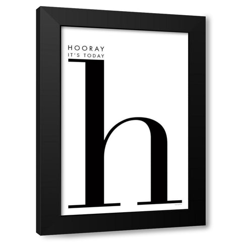 Hooray for H on White Black Modern Wood Framed Art Print by Charro, Mercedes Lopez