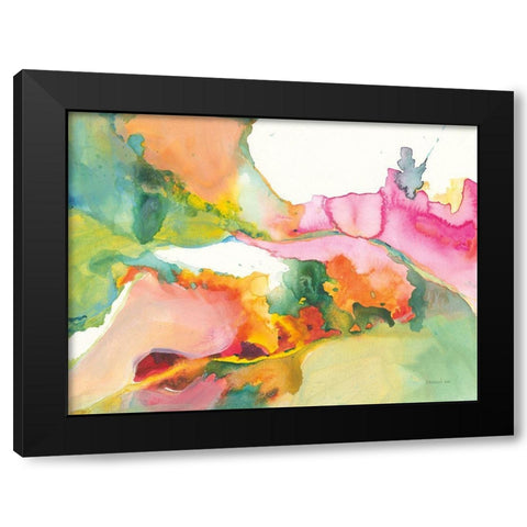 Liquified Black Modern Wood Framed Art Print by Nai, Danhui