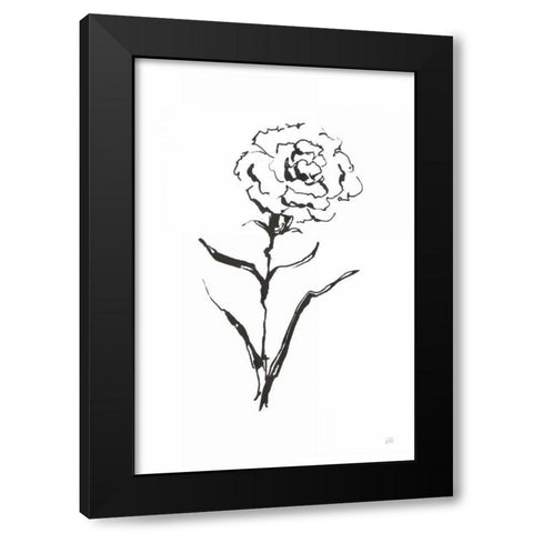 Line Carnation I Black Modern Wood Framed Art Print by Paschke, Chris