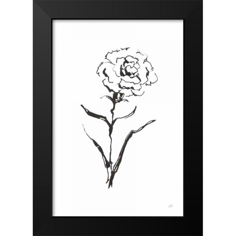 Line Carnation I Black Modern Wood Framed Art Print by Paschke, Chris