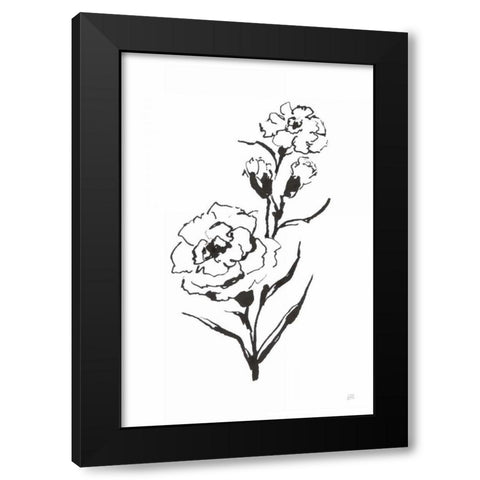 Line Carnation III Black Modern Wood Framed Art Print by Paschke, Chris