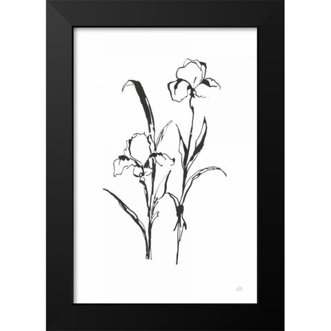 Line Iris I Black Modern Wood Framed Art Print by Paschke, Chris