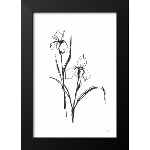 Line Iris III Black Modern Wood Framed Art Print by Paschke, Chris
