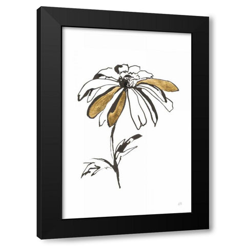 Leafed I Black Modern Wood Framed Art Print with Double Matting by Paschke, Chris