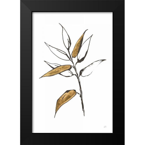 Leafed V Black Modern Wood Framed Art Print by Paschke, Chris