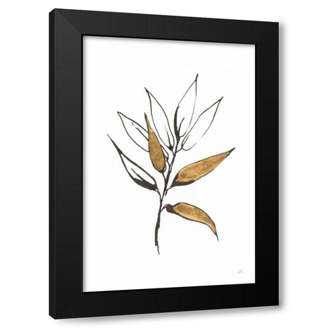 Leafed VI Black Modern Wood Framed Art Print with Double Matting by Paschke, Chris