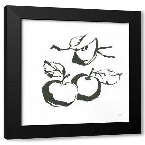 Apples BW Black Modern Wood Framed Art Print by Paschke, Chris
