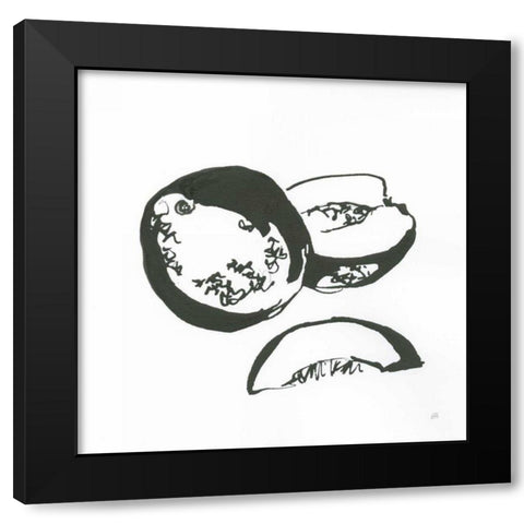 Cantaloupe II BW Black Modern Wood Framed Art Print by Paschke, Chris