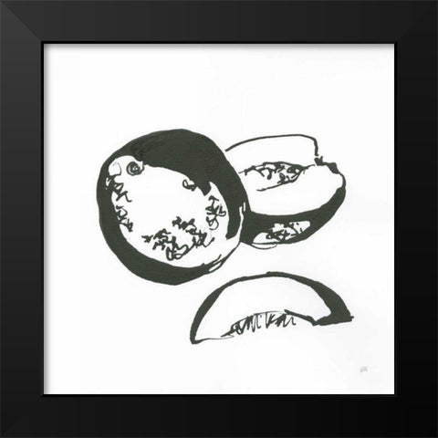 Cantaloupe II BW Black Modern Wood Framed Art Print by Paschke, Chris