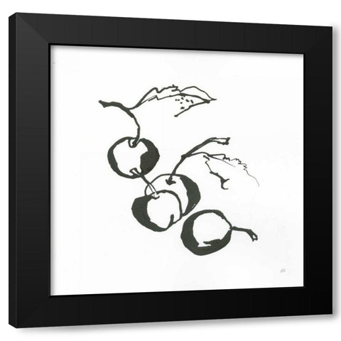 Cherries BW Black Modern Wood Framed Art Print by Paschke, Chris