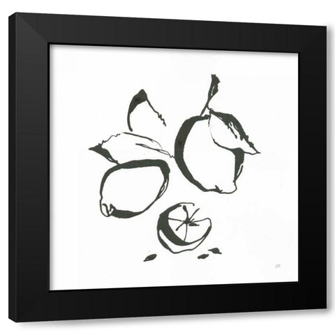 Lemons BW Black Modern Wood Framed Art Print by Paschke, Chris