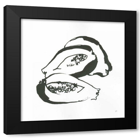 Papaya BW Black Modern Wood Framed Art Print by Paschke, Chris