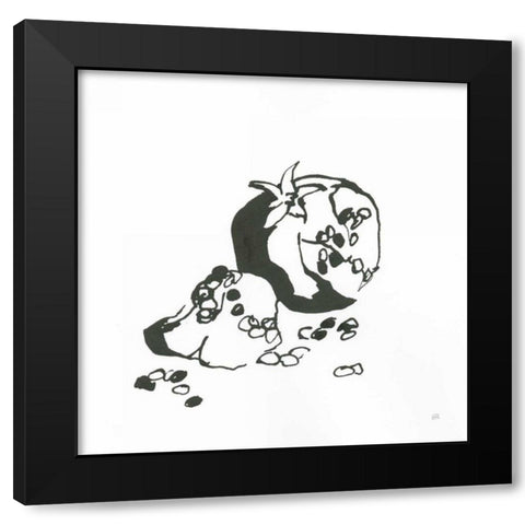 Pomegranate I BW Black Modern Wood Framed Art Print by Paschke, Chris