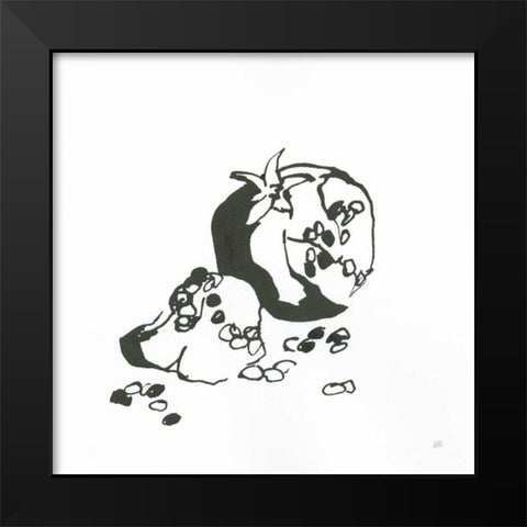 Pomegranate I BW Black Modern Wood Framed Art Print by Paschke, Chris