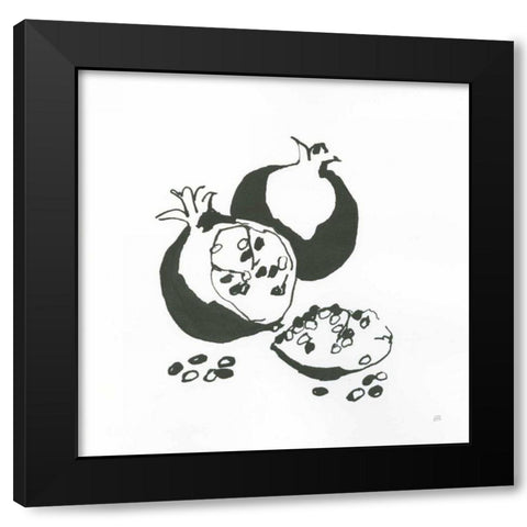 Pomegranate II BW Black Modern Wood Framed Art Print by Paschke, Chris