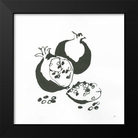 Pomegranate II BW Black Modern Wood Framed Art Print by Paschke, Chris