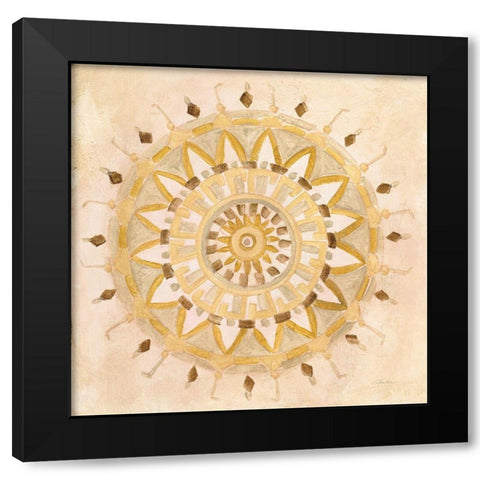 Textured Mandala Black Modern Wood Framed Art Print with Double Matting by Vassileva, Silvia