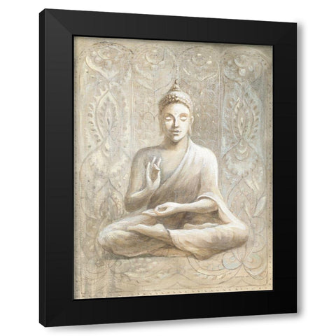 Peace of the Buddha Black Modern Wood Framed Art Print with Double Matting by Nai, Danhui