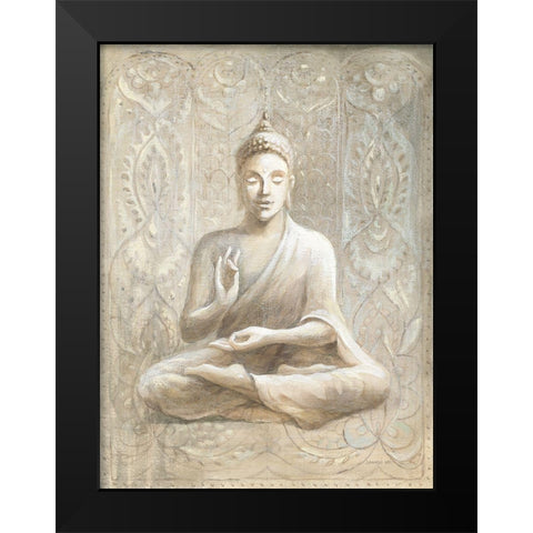 Peace of the Buddha Black Modern Wood Framed Art Print by Nai, Danhui