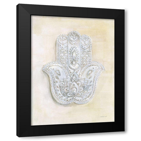 Spirit of Hamsa Black Modern Wood Framed Art Print with Double Matting by Nai, Danhui