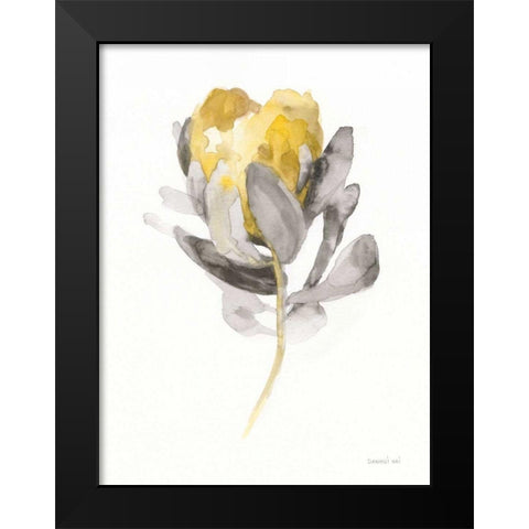 Spirit Flower II Black Modern Wood Framed Art Print by Nai, Danhui