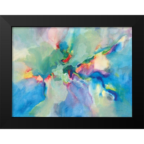 Glimmers Black Modern Wood Framed Art Print by Nai, Danhui