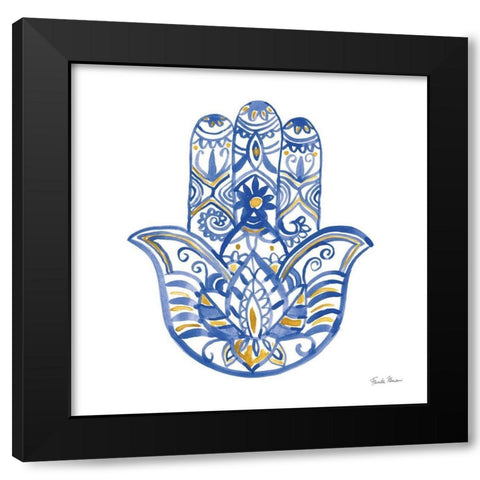 Hamsa I Black Modern Wood Framed Art Print with Double Matting by Zaman, Farida