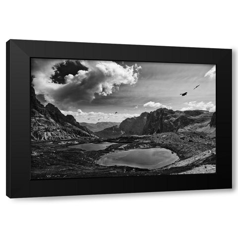 Dolomiti III Black Modern Wood Framed Art Print by Aledanda