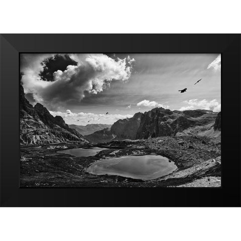 Dolomiti III Black Modern Wood Framed Art Print by Aledanda