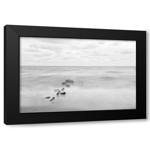 Ends and Beginnings Black Modern Wood Framed Art Print by Aledanda