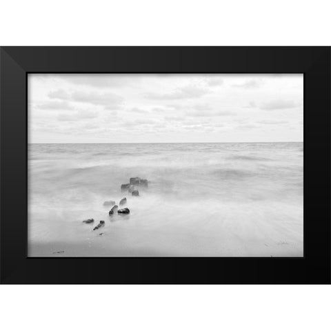 Ends and Beginnings Black Modern Wood Framed Art Print by Aledanda