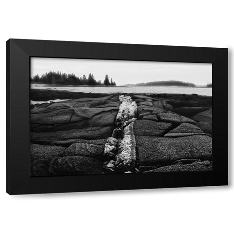 Fissures in Maine Black Modern Wood Framed Art Print by Aledanda