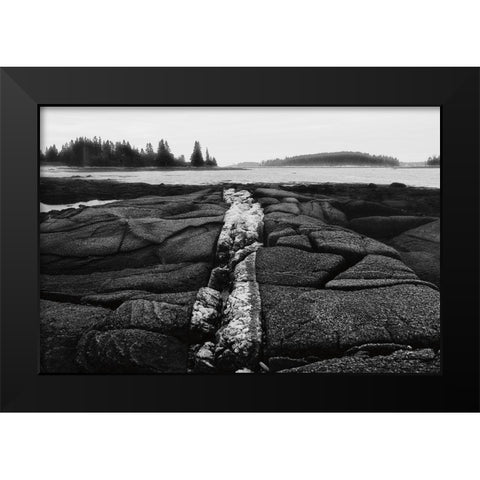Fissures in Maine Black Modern Wood Framed Art Print by Aledanda
