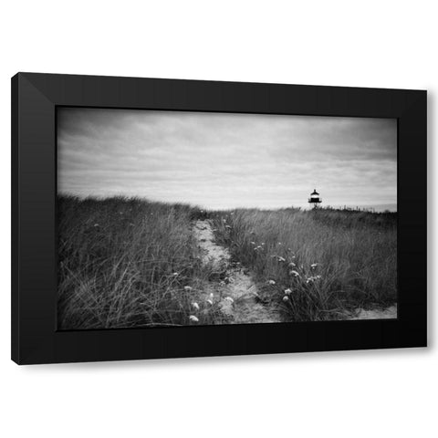Nantucket Light Black Modern Wood Framed Art Print by Aledanda