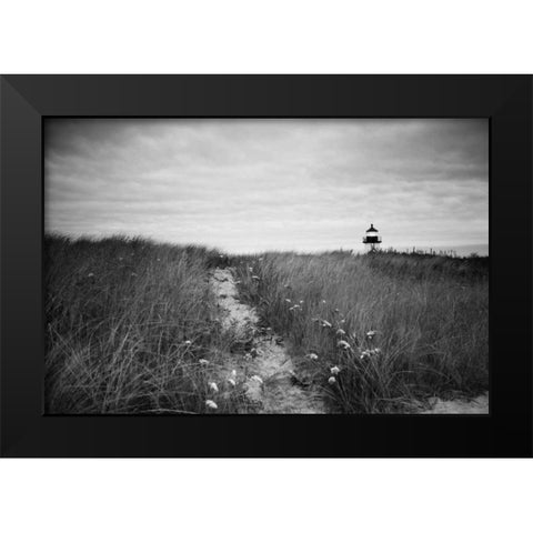 Nantucket Light Black Modern Wood Framed Art Print by Aledanda