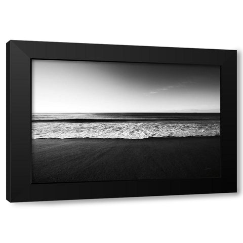 Seafoam Edge Black Modern Wood Framed Art Print with Double Matting by Aledanda