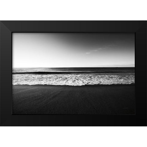 Seafoam Edge Black Modern Wood Framed Art Print by Aledanda