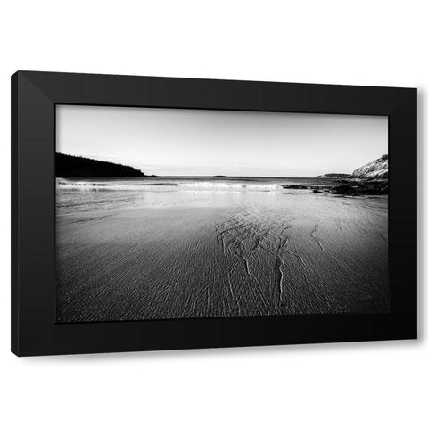 Tide Going Out Black Modern Wood Framed Art Print with Double Matting by Aledanda