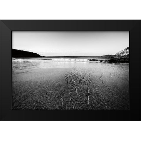 Tide Going Out Black Modern Wood Framed Art Print by Aledanda