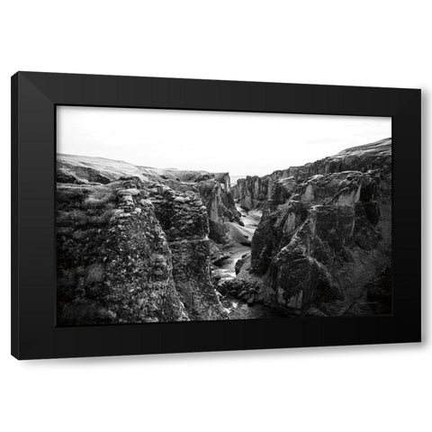 Fjadrargljufur Black Modern Wood Framed Art Print by Marshall, Laura
