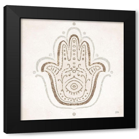 Hamsa Amulet Black Modern Wood Framed Art Print by Averinos, Melissa