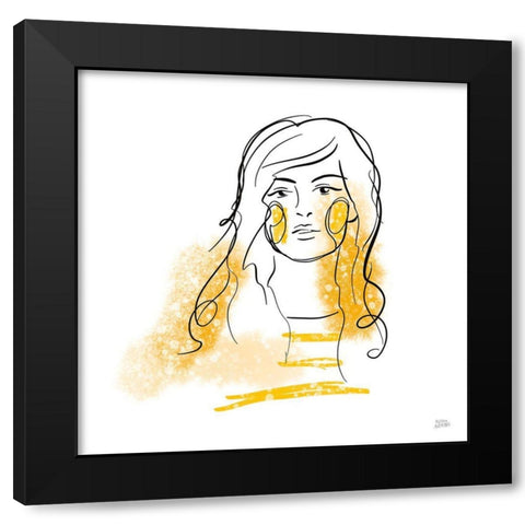 Feminine Ink I Black Modern Wood Framed Art Print by Averinos, Melissa