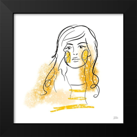 Feminine Ink I Black Modern Wood Framed Art Print by Averinos, Melissa