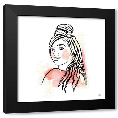 Feminine Ink II Black Modern Wood Framed Art Print with Double Matting by Averinos, Melissa