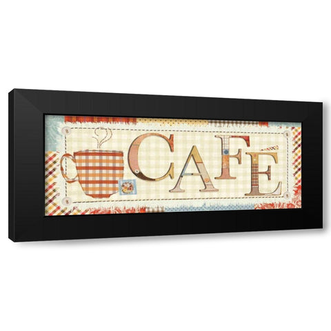 Patchwork Cafe I Black Modern Wood Framed Art Print with Double Matting by Pela Studio