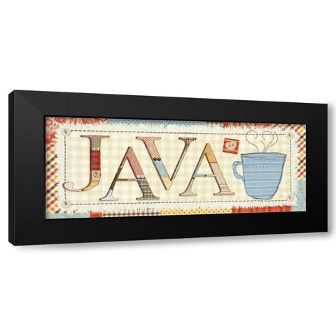 Patchwork Cafe II Black Modern Wood Framed Art Print by Pela Studio