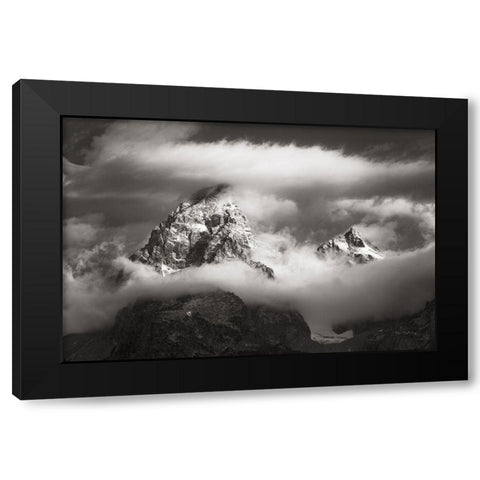 Grand Teton Clouds Black Modern Wood Framed Art Print with Double Matting by Majchrowicz, Alan