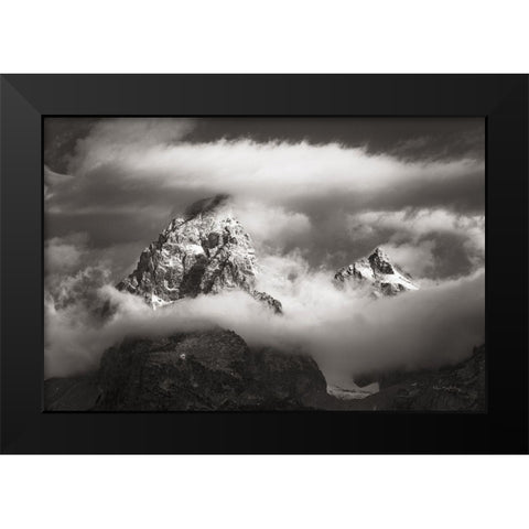 Grand Teton Clouds Black Modern Wood Framed Art Print by Majchrowicz, Alan