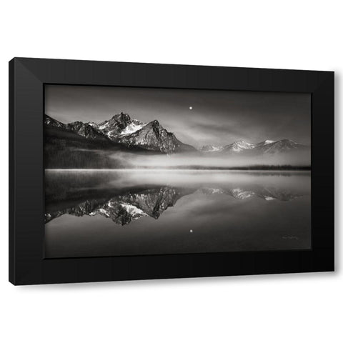 Moonset on McGown Peak Black Modern Wood Framed Art Print by Majchrowicz, Alan